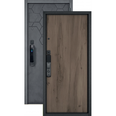 Дверь входная Бульдорс СИТИ СМАРТ 184/100 Бетон графит - Дуб Галифакс грей